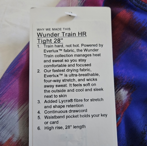Lululemon Wunder Train HR Tight 28" DICR Multicolor Leggings Women's Size 4 - Picture 5 of 7